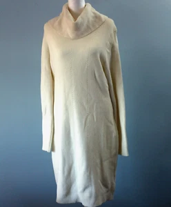 Vestido Suéter Ralph Lauren Marfil Blanco Nuevo con Etiquetas Normetta XL Cuello Alto Mezcla Algodón - Imagen 1 de 16