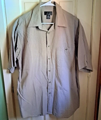 J. Ferrar Tan Men's Casual Shirt Short Sleeve 100% Cotton Button Down Collared - Image 1 of 4