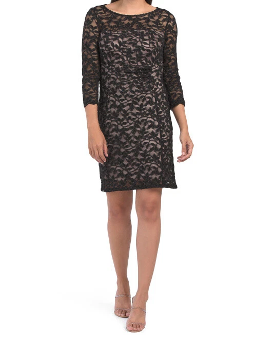 Jessica Howard Black Flake Skirt Cocktail Dress Size 14