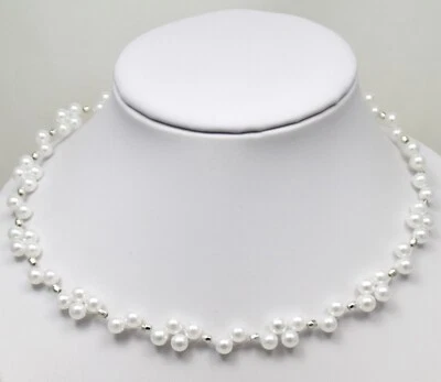 Hochzeit Schmuck,Ketten, Kunst-Perlen-Collier-Kette ca.35-60 cm lang 1 Stück Neu - Bild 1 von 3