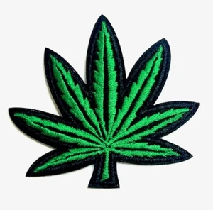 Marijuana Weed Cannabis Hemp Pot Leaf 420 Iron/Sew-On Embroidered Patch - Picture 1 of 5