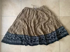 Vintage 90s White Stag Maxi Skirt Broomstick Brown Cotton Boho 16 / 18 Size XL - Picture 1 of 5