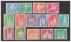 SVIZZERA 1960 - SERIE ORDINARIA EDIFICI MESSAGGERI - FILI DI SETA ** MNH - Picture 1 of 1