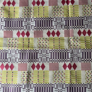 GP&J Baker Lifestyle Kalmar Mauve/Lime/ Blush Fabric Remnant 24"x24" - Picture 1 of 4