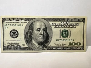 Serie 1996 ~ USA Hundert Dollar Schein 100 Dollar ~ New York ~ AB 79098166 A - Bild 1 von 6