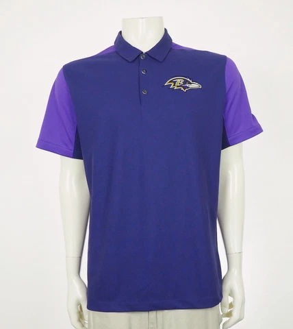 Nike Dri-Fit Baltimore Ravens Purple Football Polo Shirt Mens Large Cover