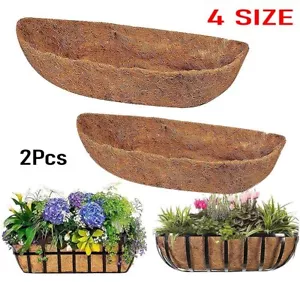 2x 24"/30"/36" Coco Liner Trough Coco Fiber Replacement Liner Wall Flower Basket - Picture 1 of 15