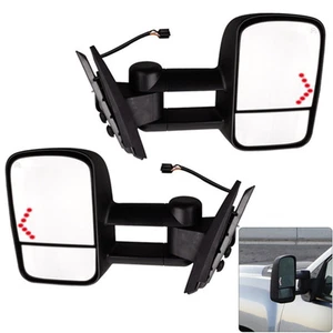 Pair Power LED Signal Towing Mirrors for 07-13 Chevy Silverado 1500/2500/2500HD - Foto 1 di 6