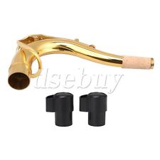 3 Pieces 20cm Length Copper Saxophone Bend Neck & Plastic 24mm ID Sax End Plug