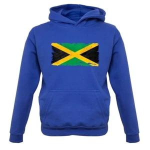 Jamaica Grunge Style Flag - Kids Hoodie / Sweater - Jamaican Love Kingston Town - Picture 1 of 20