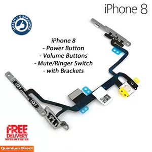 NEW iPhone 8 Power Volume Buttons Mute Switch Camera Flash Flex with Brackets - Picture 1 of 4