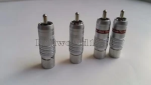 4x 8mm Cable Pure Copper Rhodium Plated RCA Audio Plug Connector CMC 8236 - Picture 1 of 4