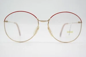 Vintage Brille Zeiss 6804 Gold Rot Oval Brillengestell eyeglasses - Picture 1 of 6