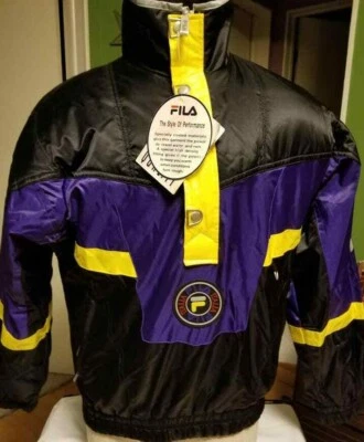 Vtg New Old Stock NWT 90s Hip Hop Fila Italia Reflective Spell Out Jacket Sz S  - Image 1 of 4