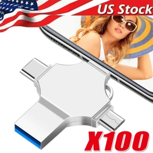 USB 3.0 Flash Drive 128GB Type C Memory Photo Stick for iPhone Android iPad Lot - Picture 1 of 17