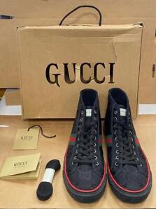 GUCCI OFF THE GRID TENNIS 1977 HIGH-TOP BLACK SNEAKERS (SIZE 10) W/ BOX- USED.