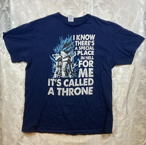 Vegeta Tshirt Adult L THERES A PLACE IN HELL FOR ME CALLED A THRONE - Picture 1 of 11