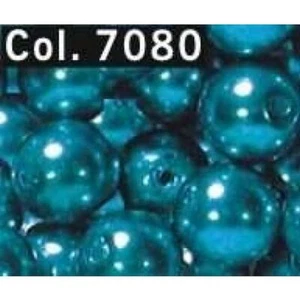 Perlen Renaissanceperlen 100 Stück glänzd undurchs. 6 mm 7080 türkis - Picture 1 of 1