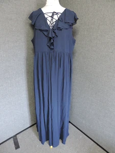 Club L Plus Maxi Dress With Lace Up Front And Ruffle UK 26 LN027 GG 02 - Picture 1 of 4