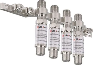 DUR-line DEB4 SAT Erdungsblock-Set - Erdungsblock 4fach + 4x Überspannungsschutz - Afbeelding 1 van 3