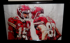 Kansas City Chiefs New Canvas Wall Art 12" x 18" Unframed. Mancave Mahomes - Picture 1 of 3