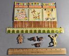 Vintage Marx Super Circus Side Show Stage & Figures Fat Lady, Monkeys, Strongman