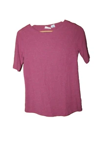 Sigrid Olsen Women Dark Pink Heather Short Sleeve T-Shirt - S - Picture 1 of 3