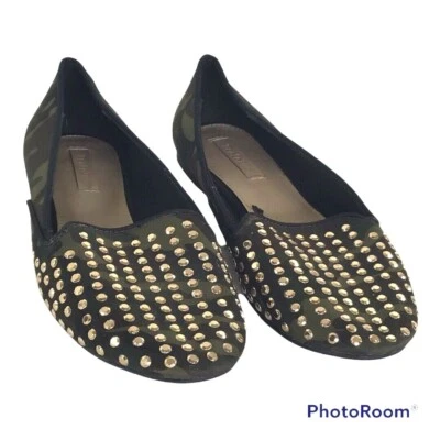 Zara Trafaluc  Black Studded/ Embellished  Camo Flats , Size 37, Euc - Image 1 of 4