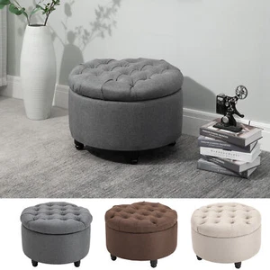 Taburete de almacenamiento de lino tapizado taburete de puerta taburete muebles pequeños - Imagen 1 de 34