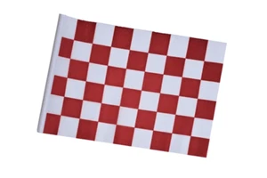 Maroon and White Check Small Flag - Ideal for Arts and Crafts - 23cm x 15cm - Picture 1 of 3