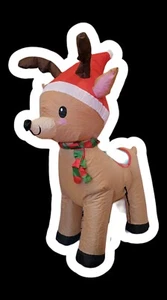 Home Accents Holiday 3.6 ft LED Reindeer Holiday Airblown Inflatable Gemmy - Picture 1 of 4