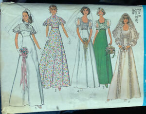 Simplicity #6940 1970’s VTG Wedding and Formal Dress Sewing Pattern Size 8 Uncut