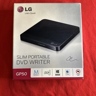 Grabadora de DVD portátil externa ultra delgada LG para Apple Mac y Windows, GP50NB40 Foto 1 de 4