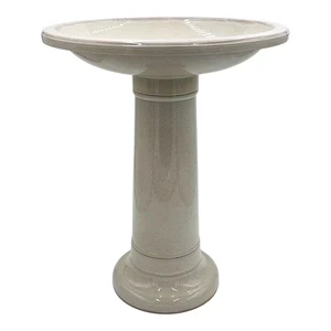 Classic 17.4 In. Dia Resin Dusky Taupe Birdbath - Picture 1 of 12