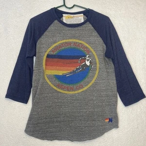 Aviator Nation Medium T-Shirt North Short Oahu Surf 3/4 Ärmel Baseball grau - Bild 1 von 7