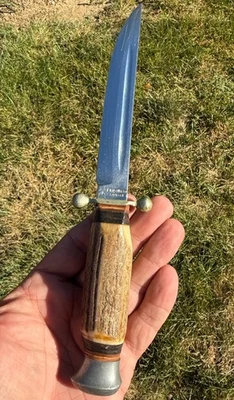 RARE Vintage Ernst Knecht & Co. Solingen Germany Fixed Blade Hunting Knife - Image 1 of 4