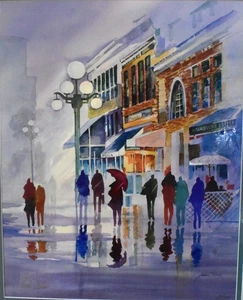 John Ebner SUDDEN SHOWERS firmado y numerado 307/999 con certificado de autenticidad enmarcado vidrio UV - Imagen 1 de 9