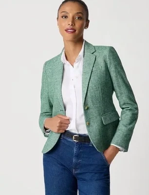 J. Blazer escolar Crew mezcla de lana espiga verde - Talla: 8P Foto 1 de 2