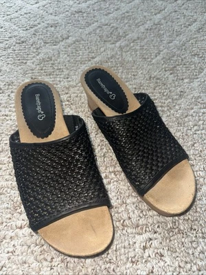 Womens BearTraps  Cork Wrapped Wedge Sandal Black Size 9 EUC - Image 1 of 4