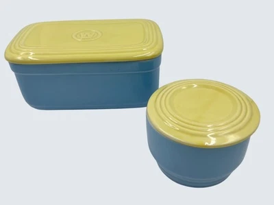 Juego de platos para refrigerador Hall China Westinghouse de colección con tapa turquesa y amarilla EE. UU. Foto 1 de 4