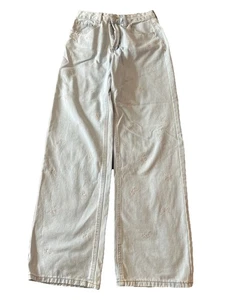 Pantalones de mezclilla Forever 21 talla 26 para niñas jóvenes azul blanquecino con lazos blancos CL00 - Imagen 1 de 5