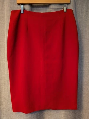 Vintage Jaegar Size 14 Red Pencil Skirt Knee Length Christmas Formal C17 - Image 1 of 4