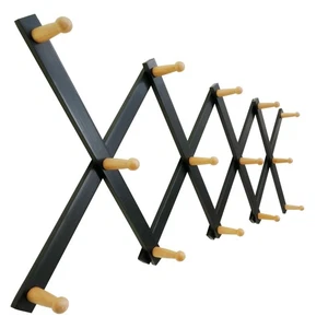 Hat Rack for Wall with 14 Hooks, Solid Wooden, Modern, Expandable Coat Rack W... - Picture 1 of 5