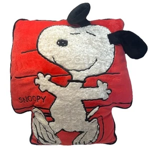 Peanuts Snoopy Dog House 14” x 14” Pillow Textured Die cut Rare Character Plush - Picture 1 of 8