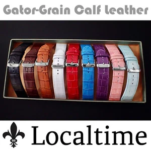 LIQUIDACIÓN Correas de reloj de cuero de becerro italiano de grano de cocodrilo de 20-30 mm y 9 colores - Imagen 1 de 21