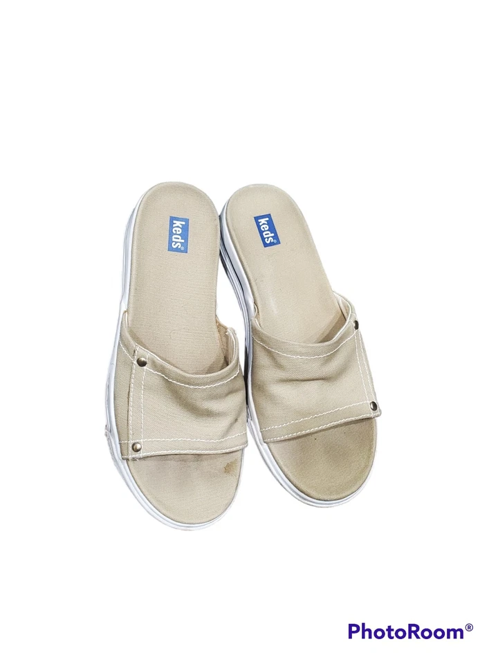Keds Women's Beige/Tan Slide Open Toe Casual Sandal Size 7.5 - Image 1 of 4