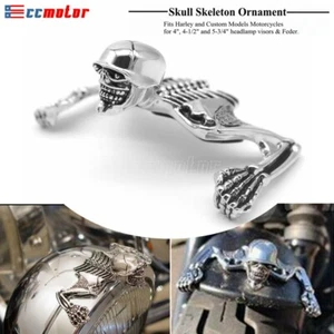 Adorno de calavera faro esqueleto personalizado para Harley Bobber Chopper nuevo  - Imagen 1 de 12