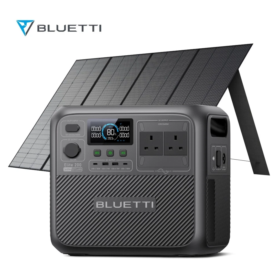 BLUETTI Elite 200 V2 2073.6Wh Portable Power Station with Mono 200W Solar Panel