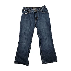Old Navy Boot-Cut Jeans Denim Whisker Dark Wash Blue Kids Boys Size 10 (28x23) - Picture 1 of 10