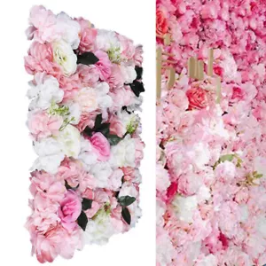 12 Stück Kunstblume Wandpaneel Rose Dahlie Blätter Hochzeit Hintergrund Bühne - Bild 1 von 12